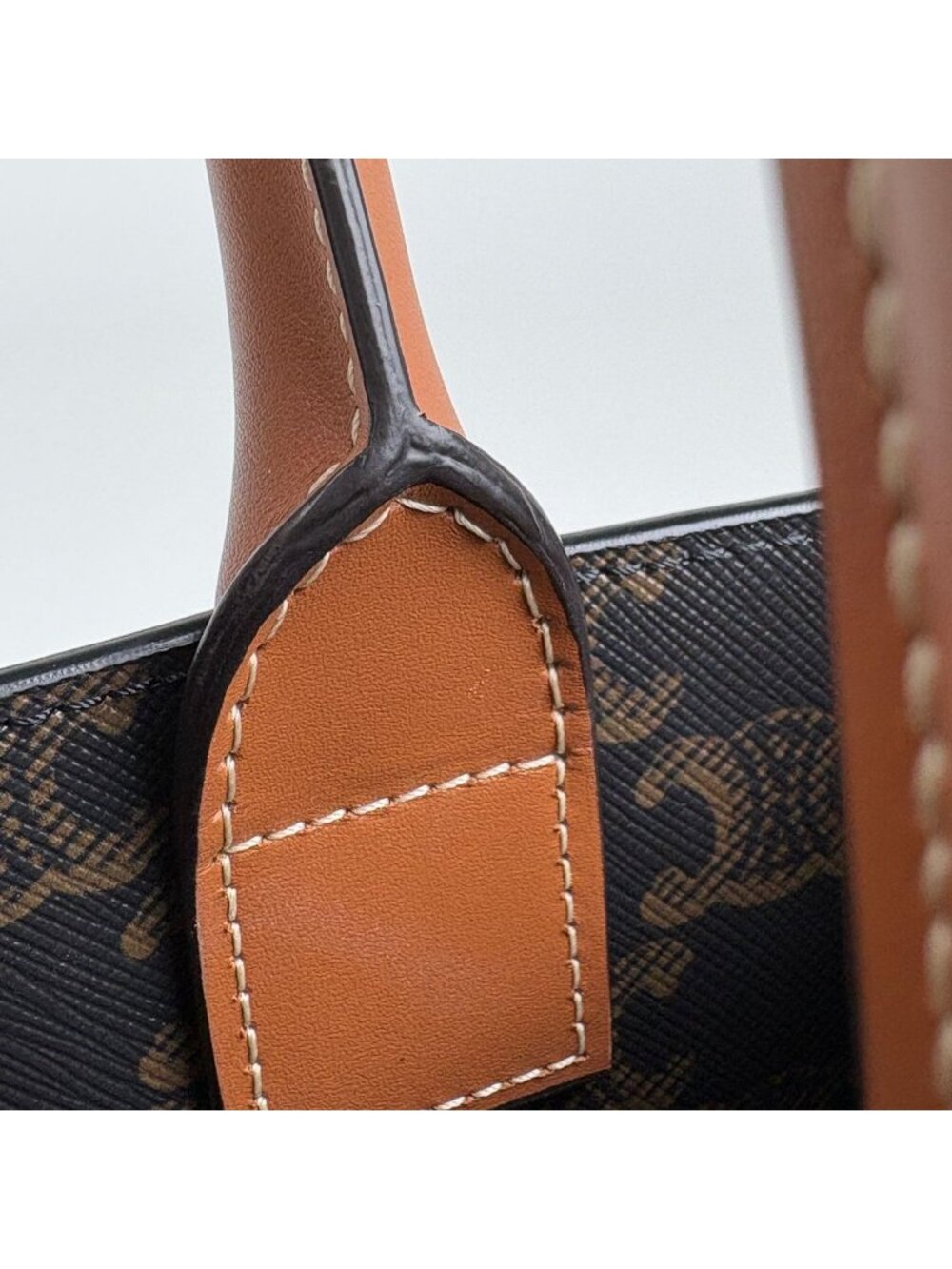 Celine Small Vertical Cover 2-Way Triomphe Tote Black Brown - Picture 8 of 10